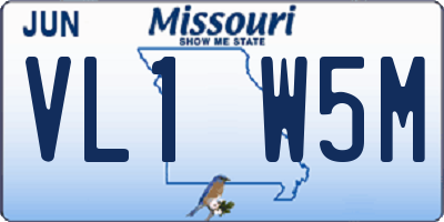 MO license plate VL1W5M