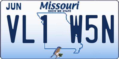 MO license plate VL1W5N