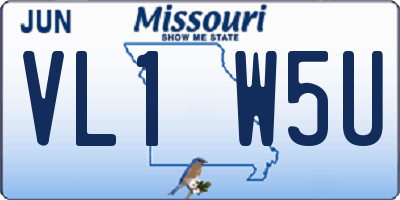 MO license plate VL1W5U
