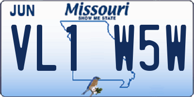 MO license plate VL1W5W
