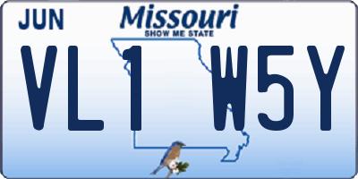 MO license plate VL1W5Y