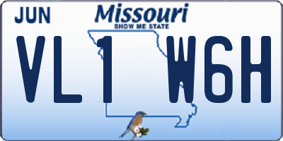 MO license plate VL1W6H