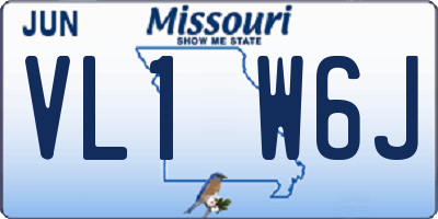 MO license plate VL1W6J