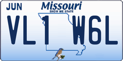 MO license plate VL1W6L