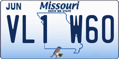MO license plate VL1W6O