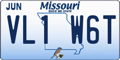 MO license plate VL1W6T