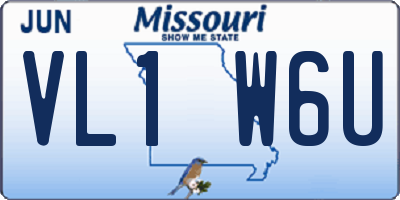 MO license plate VL1W6U