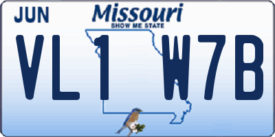 MO license plate VL1W7B
