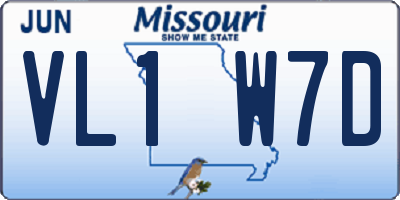 MO license plate VL1W7D