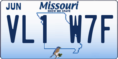 MO license plate VL1W7F