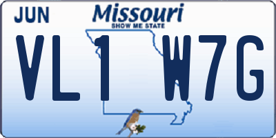MO license plate VL1W7G