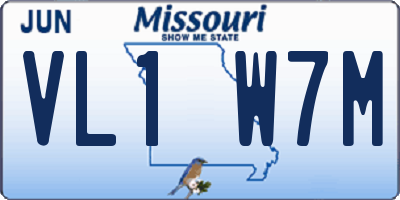 MO license plate VL1W7M