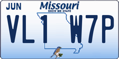 MO license plate VL1W7P