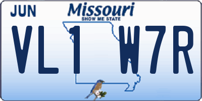 MO license plate VL1W7R