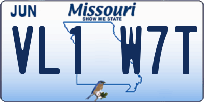 MO license plate VL1W7T
