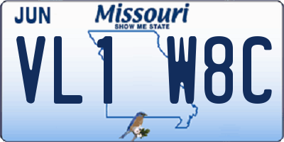 MO license plate VL1W8C