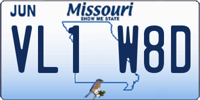 MO license plate VL1W8D