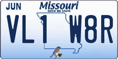 MO license plate VL1W8R