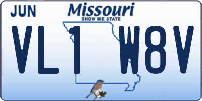 MO license plate VL1W8V