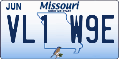 MO license plate VL1W9E