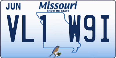 MO license plate VL1W9I