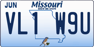MO license plate VL1W9U