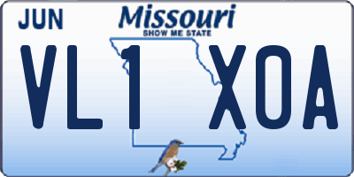 MO license plate VL1X0A