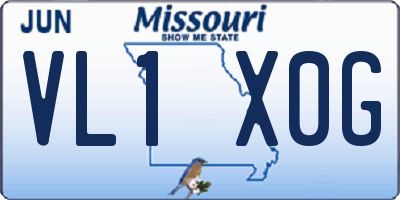 MO license plate VL1X0G