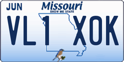 MO license plate VL1X0K
