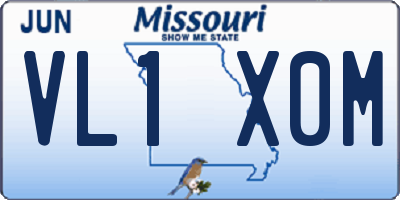 MO license plate VL1X0M