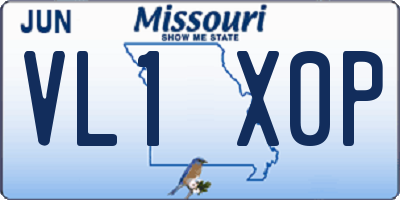 MO license plate VL1X0P