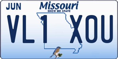 MO license plate VL1X0U