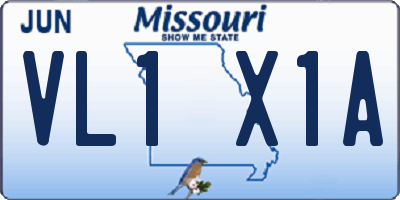 MO license plate VL1X1A