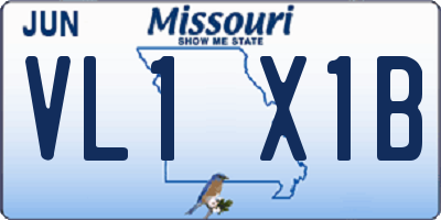 MO license plate VL1X1B