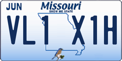 MO license plate VL1X1H