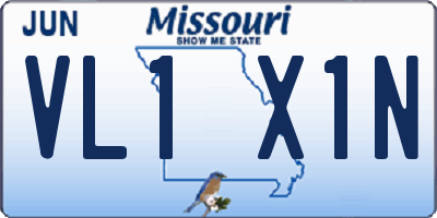 MO license plate VL1X1N