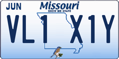 MO license plate VL1X1Y