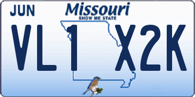 MO license plate VL1X2K