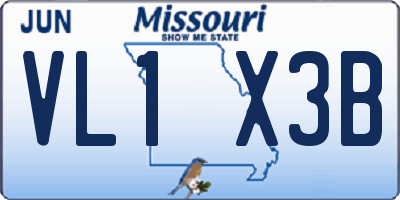 MO license plate VL1X3B