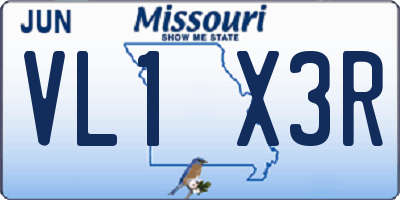MO license plate VL1X3R