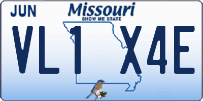 MO license plate VL1X4E