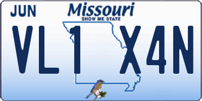 MO license plate VL1X4N