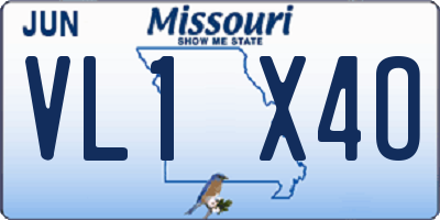 MO license plate VL1X4O