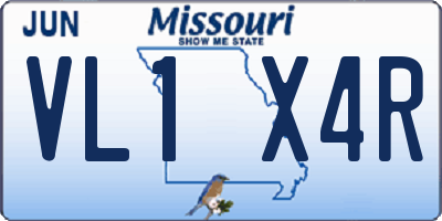 MO license plate VL1X4R