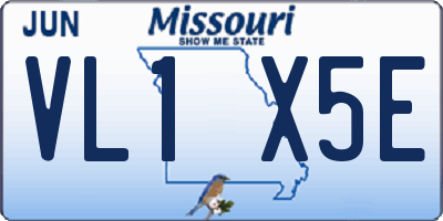 MO license plate VL1X5E