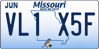 MO license plate VL1X5F