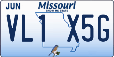 MO license plate VL1X5G