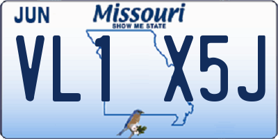 MO license plate VL1X5J