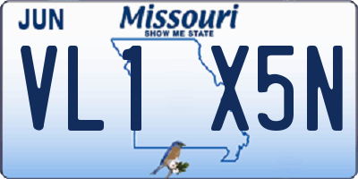 MO license plate VL1X5N