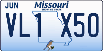 MO license plate VL1X5O